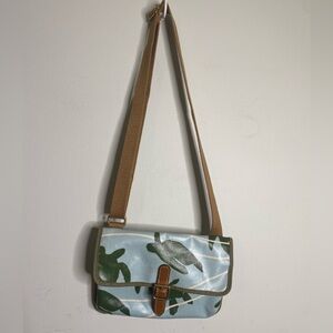 Turtle Green, blue and tan Women's Bag small over shoulder